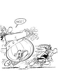 Asterix och Obelix springer