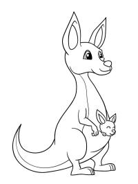Söt känguru med bebis