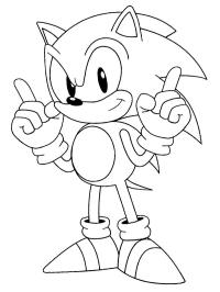 Sonic med uppsträckta fingrar