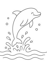 Delfin hoppar upp ur vattnet