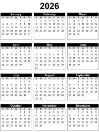 Kalender 2026
