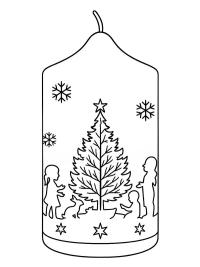 Julstearinljus med julgran