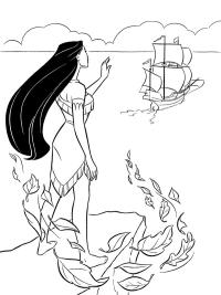 Pocahontas vinkar av skeppet