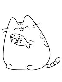 Pusheen med fisk