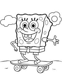 Svampbob på en skateboard