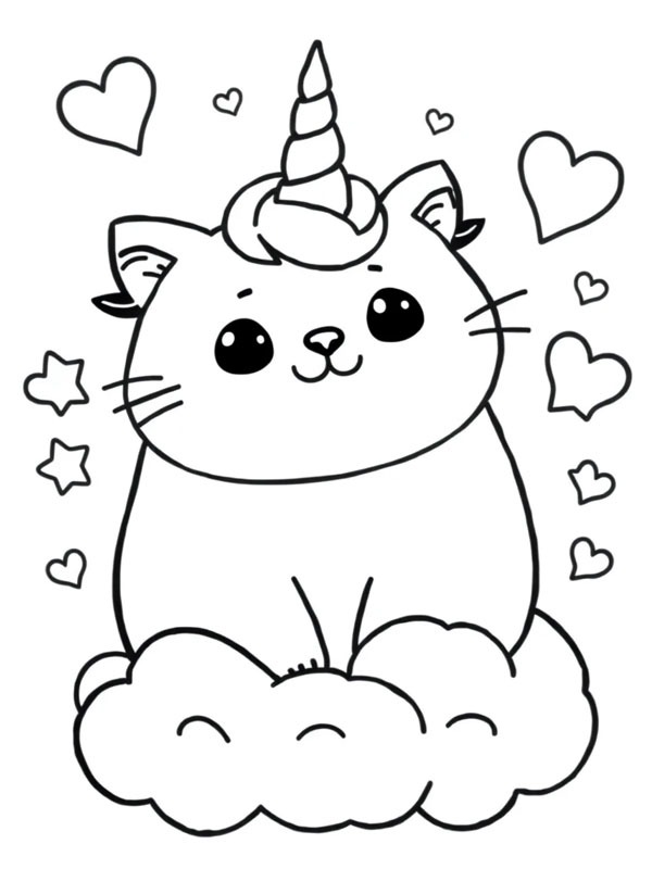 Pusheen Unicorn Målarbild