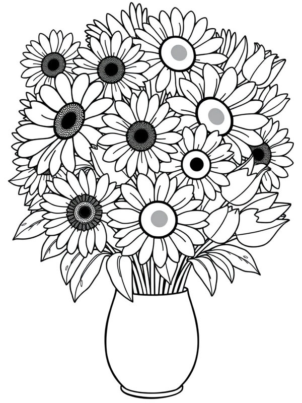 Blombukett till mamma Målarbild Blombukett till mamma Målarbild