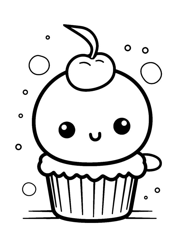 Kawaii muffins Målarbild