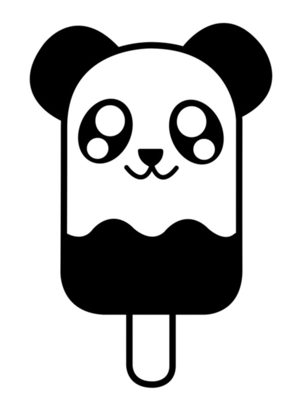 Kawaii Panda-glass Målarbild