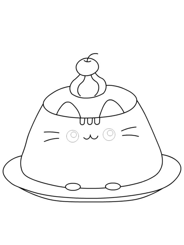 Pusheen-puddingpaj Målarbild