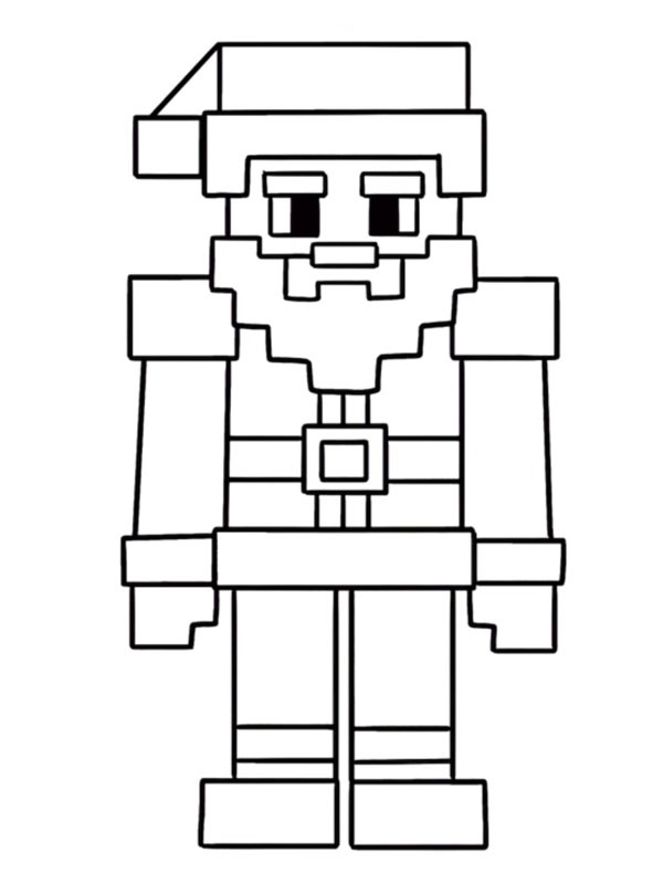 Jultomten Minecraft Målarbild