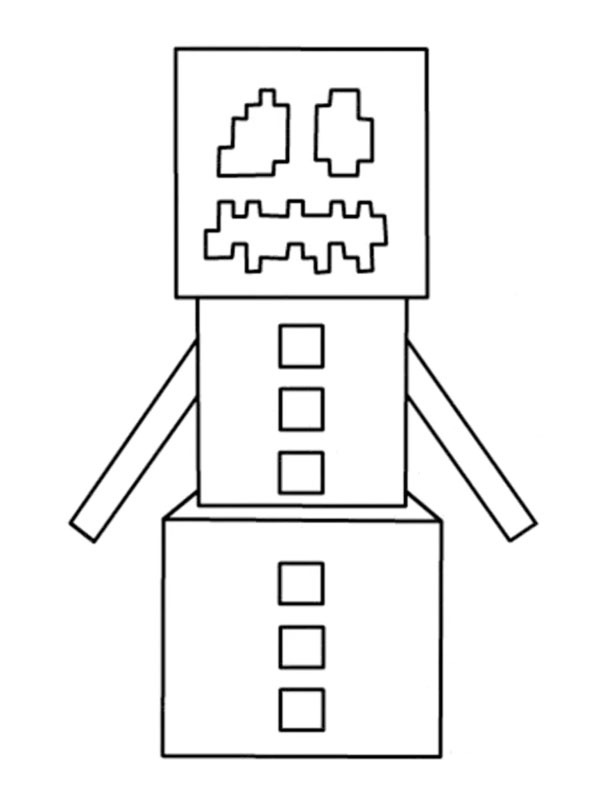 Snow Golem Minecraft Målarbild